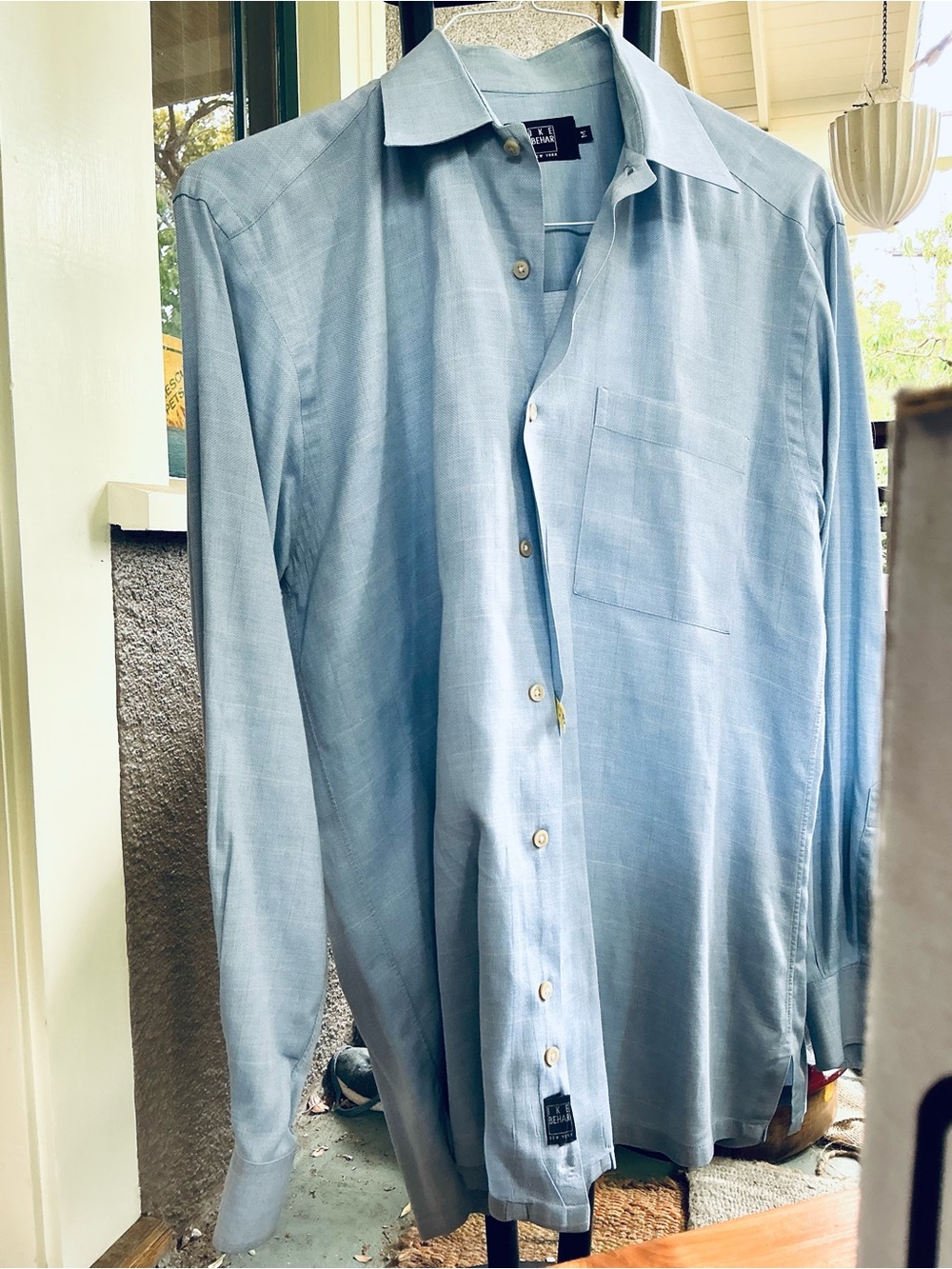 Ike Behar Light Blue Men's Dress Shirt M